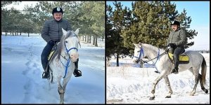 Erzurum Valisi Çiftçi'den atla kar safarisi