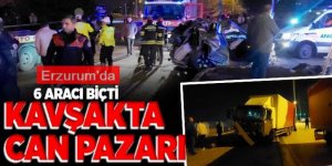 Erzurum'da kamyon 6 aracı biçti: 8 yaralı