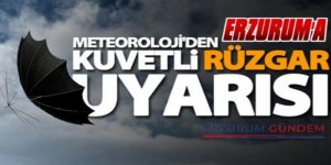 Erzurum'a  kuvvetli yağış ve fırtına uyarısı