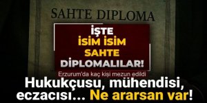 İşte isim isim sahte diplomalılar! Erzurum'da mezun olanlarda var