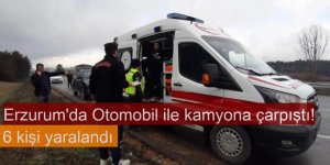 Erzurum'da Otomobil ile kamyona çarpıştı!