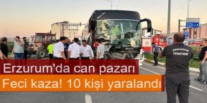 Erzurum’da feci kaza! 10 kişi yaralandı