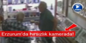 Erzurum'da hırsızlık kamerada! Yaşlı adamın rahatlığı şaşırttı
