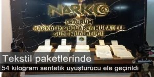 Erzurum'da Tekstil paketlerinde 54 kilogram sentetik uyuşturucu ele geçirildi