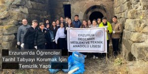 Erzurum'da Öğrenciler Tarihî Tabyayı Korumak İçin Temizlik Yaptı