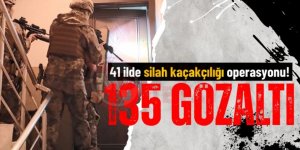 41 ilde silah ve mühimmat kaçakçılarına operasyon: 135 gözaltı