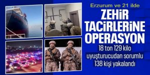 Erzurum ve 21 ilde uluslararası suç örgütüne dev operasyon