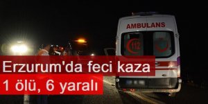 Erzurum'da 2 otomobilin çarpıştığı:1 kişi öldü, 6 kişi yaralandı