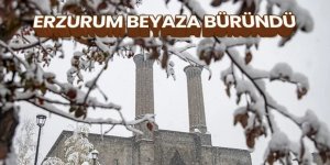 Erzurum beyaza büründü: kar yağışı sürüyor
