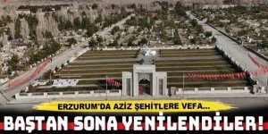Erzurum Valiliği kentteki şehitlikler baştan sona yeniledi!