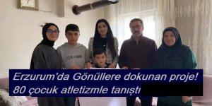 Erzurum'da Gönüllere dokunan proje! 80 çocuk atletizmle tanıştı