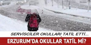 Erzurum'da servisçiler okulları tatil etti