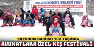Erzurum Barosu 100. yılını kızak pistinde kutladı