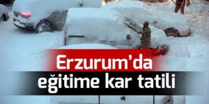 Erzurum'da eğitime kar tatili