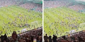 Celtic taraftarı sevinçten sahaya inmişti! Şampiyonluk el değiştirebilir