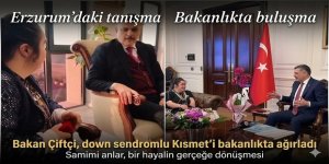 Bakan Çiftçi, down sendromlu Kısmet'i bakanlıkta ağırladı