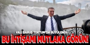 Tortum Şelalesi coştu, Vali Baruş hayran kaldı