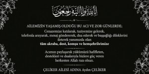 Çeliker, ailesinden teşekkür