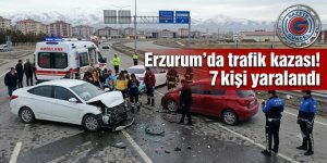 Erzurum'da trafik kazası! 7 kişi yaralandı