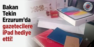 Bakan Tekin Erzurum'da gazetecilere iPad hediye etti!