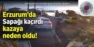 Erzurum'da Sapağı kaçırdı kazaya neden oldu!