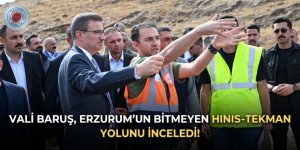 Vali Baruş, Erzurum'un bitmeyen Hınıs- Tekman yolunu inceledi