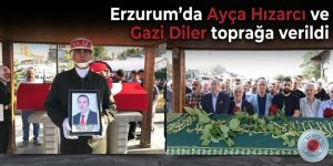 Erzurum'da Ayça Hızarcı ve Gazi Diler toprağa verildi