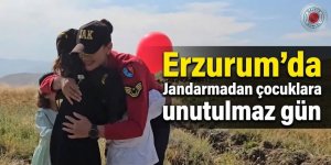 Erzurum'da Jandarmadan çocuklara unutulmaz gün