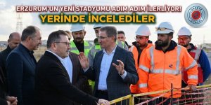 Erzurum'un yeni stadyumu adım adım ilerliyor! Yerinde incelediler