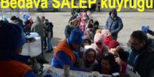 Soğuk havada, bedava sıcak salep